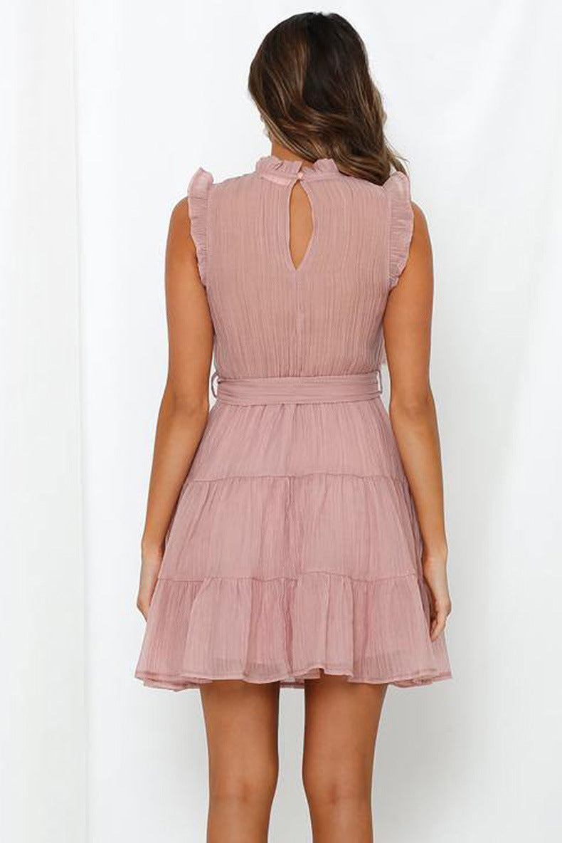 Life And Soul Satin Halter Dress Soft Pink