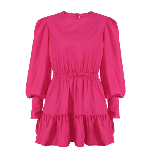 Jailen Smocked Ruffle Dress Hot Pink