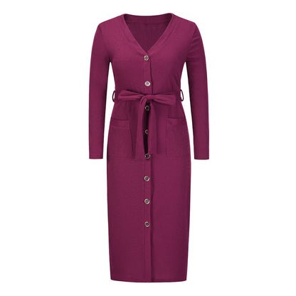 Sakura Ribbed Knit Midi Dress Mulberry