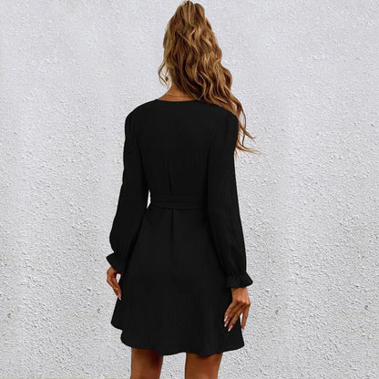 Meet And Greet Satin Drape Dress Black