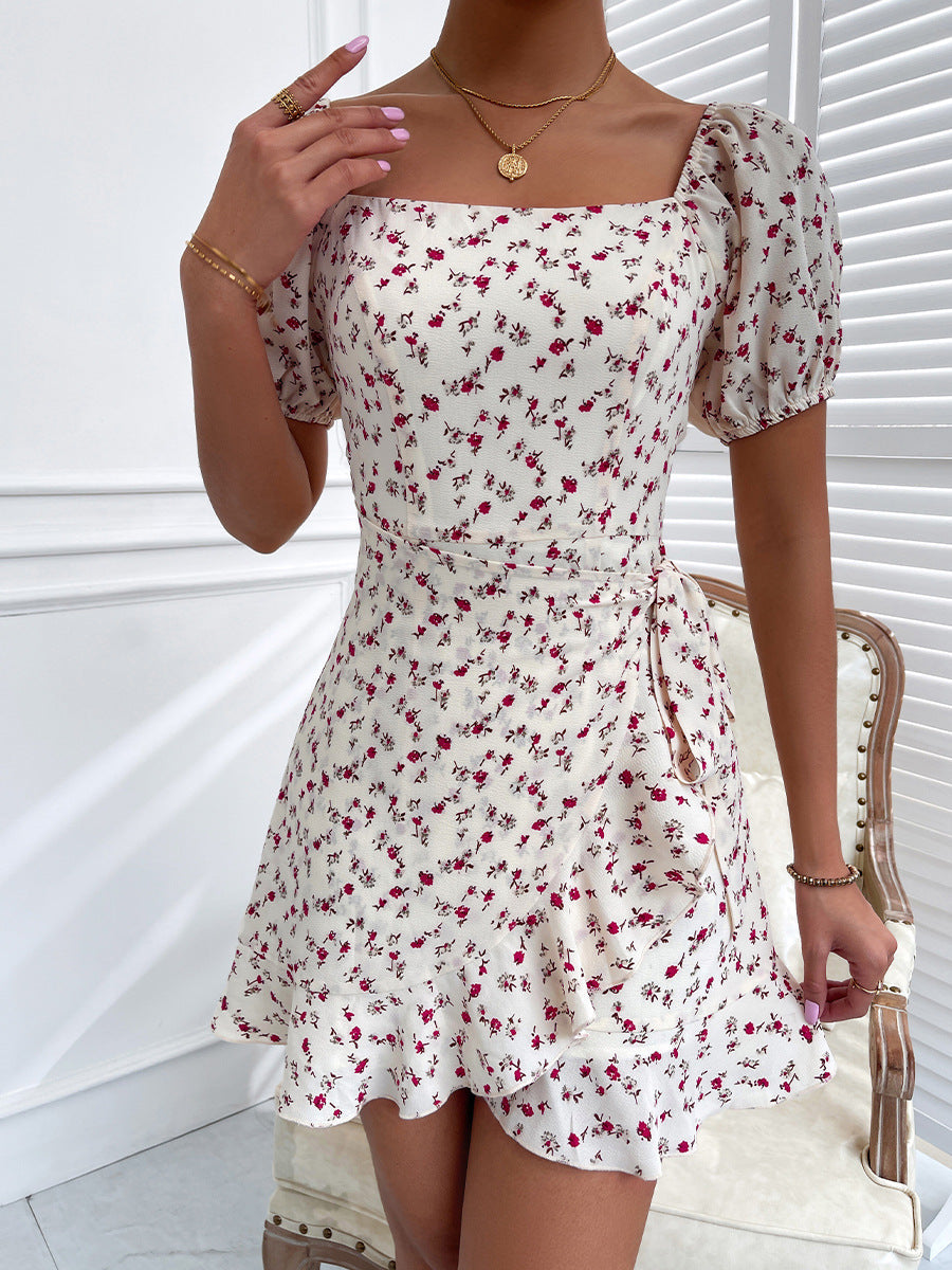 Myla Cotton Floral Tie Front Babydoll Dress Pink Cream