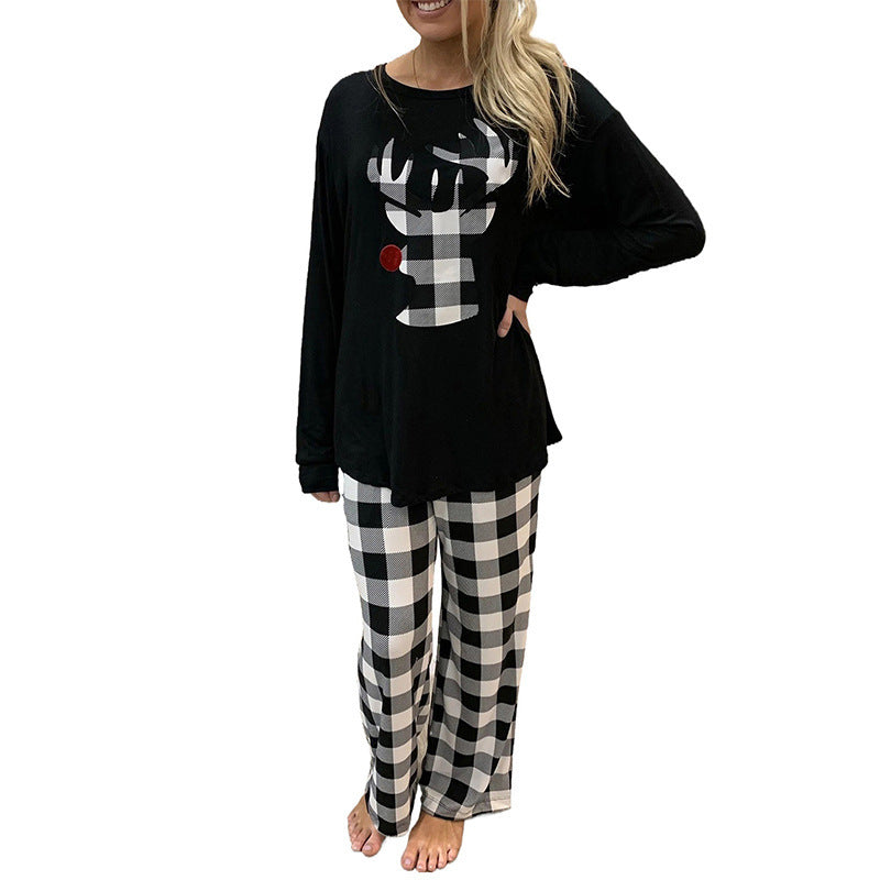 Festive Cozy Printed Comfortable LongSleeve Warm Stylish Christmas Casual Suit