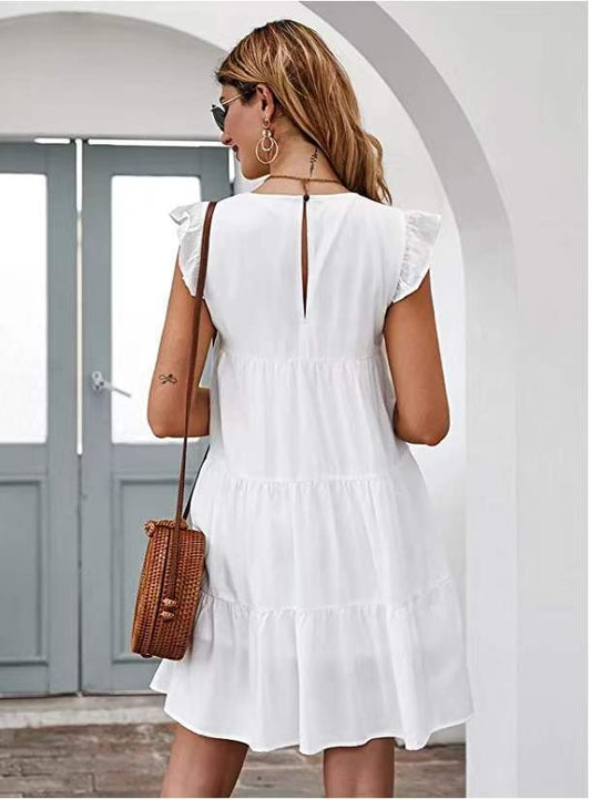 Good Karma Cotton Tiered Babydoll Tunic White