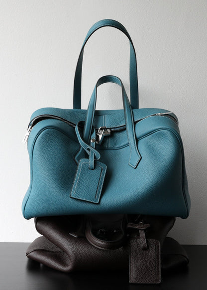 Amara - Pebbled Leather Travel Tote Bag