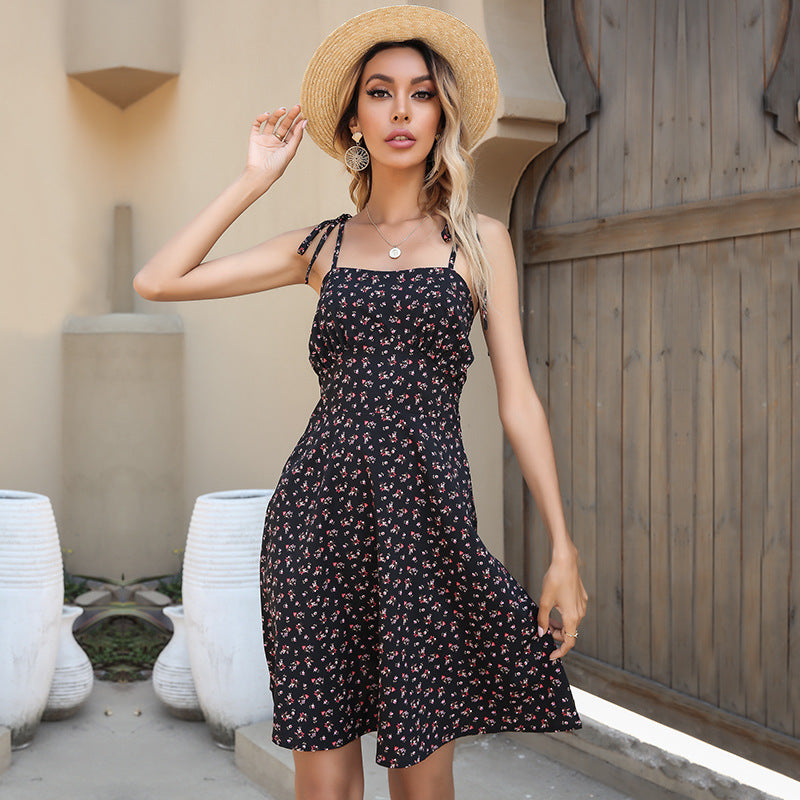 Filipa Floral Ruffle Dress Black
