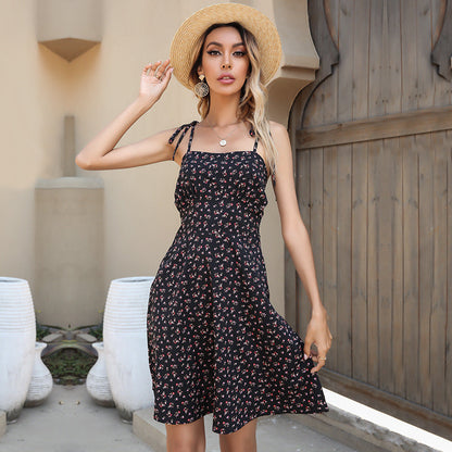 Filipa Floral Ruffle Dress Black