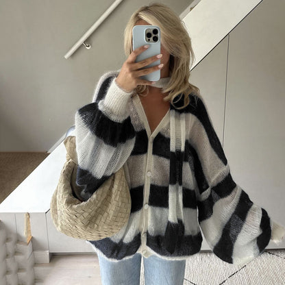 Classic Casual Striped Cardigan