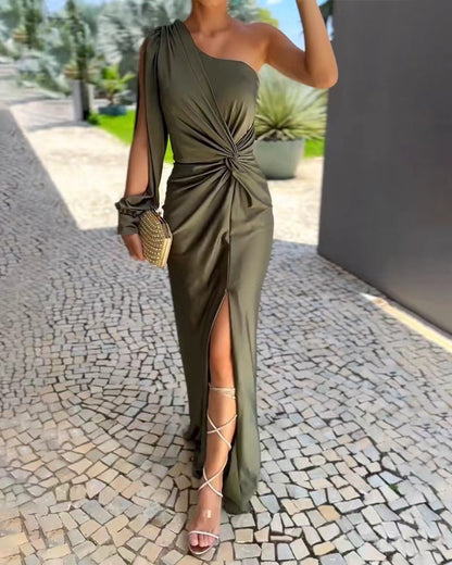 Britney Statement One Shoulder Evening Dress Elevated Occasion Wear
