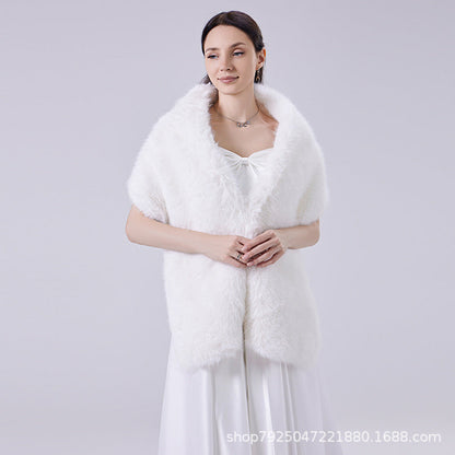 Bridal Wedding Fauxfur Dress Long Winter Scarf