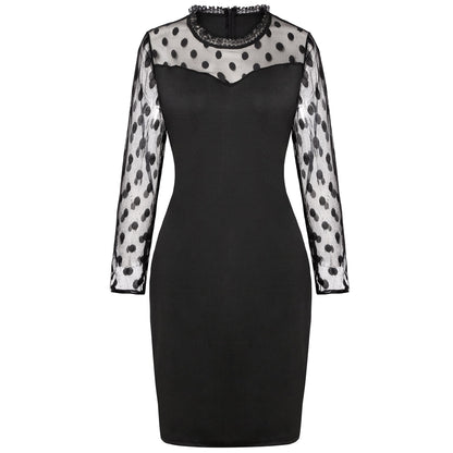 Carmina Statement Sleeve Bodycon Dress Black FINAL