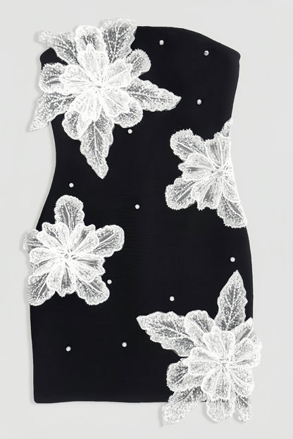 Fari Beaded Floral Knit Mini Dress