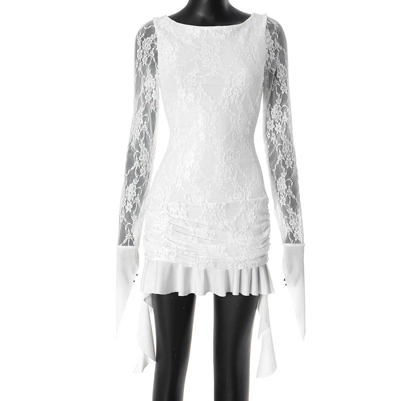 Elegant Charming Slim Slimming Lace Strap Package Hip Dress