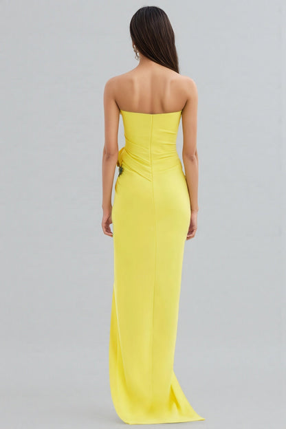 Lure 3D Flower Split Midi Dress
