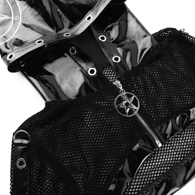 Hooded  Dark Grunge Punk Zip Up Gothic Faux Cardigan