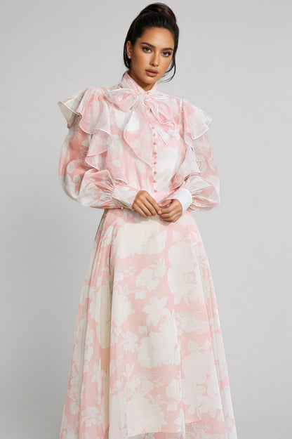 Caldris Floral Printed Maxi Dress Set