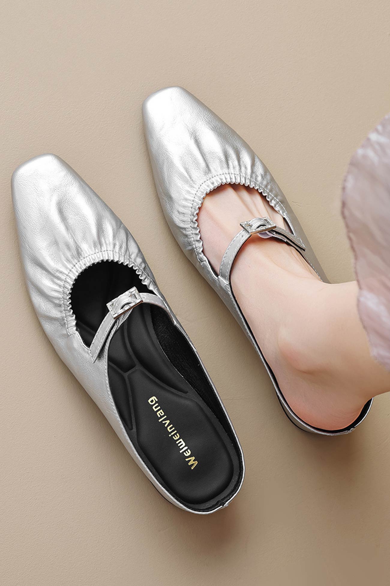 Ruched Closed-toe Heels