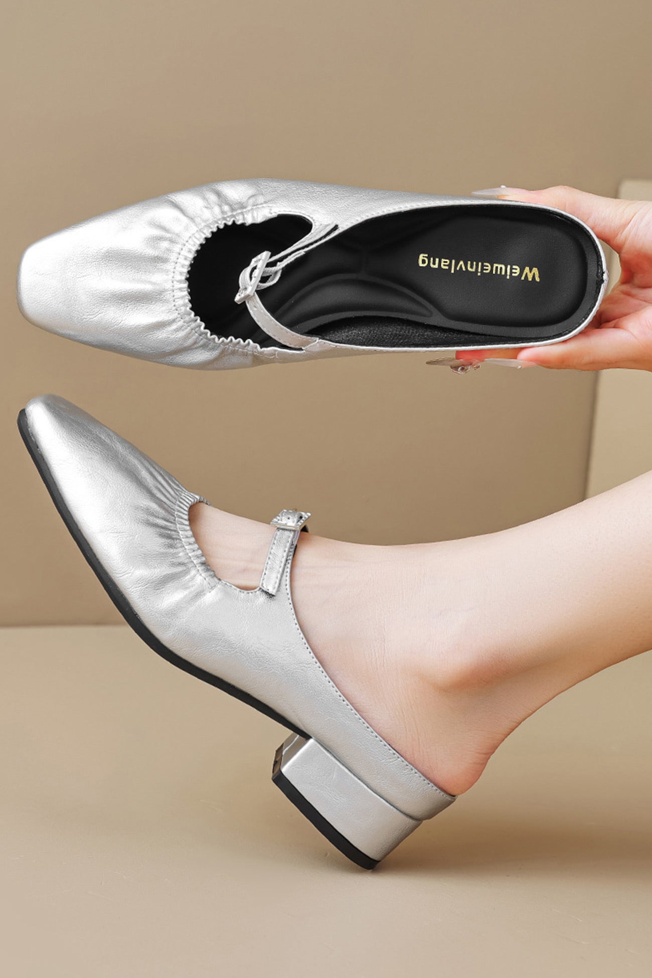 Ruched Closed-toe Heels