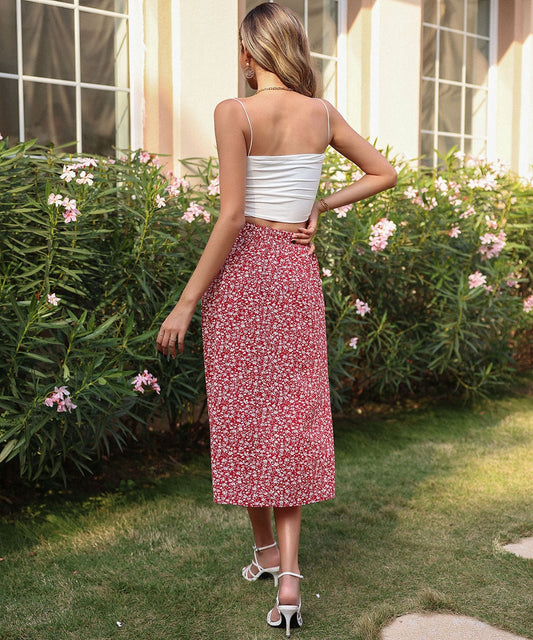 Asymmetrical Ruffle Hem Skirt