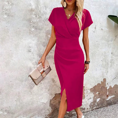 Ana Exclusive María Casual Short V Neck Mini Dress for Women Evening Wear Edit