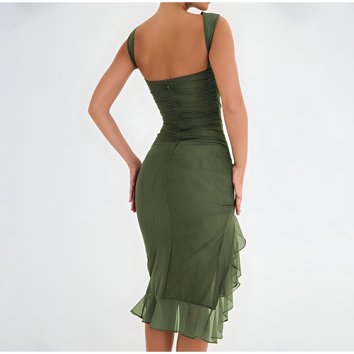 Ariana Exclusive Midi Dress with Ruffles Elevated Occasion Wear
