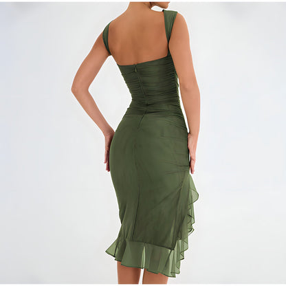 Ariana Exclusive Midi Dress with Ruffles Elevated Occasion Wear