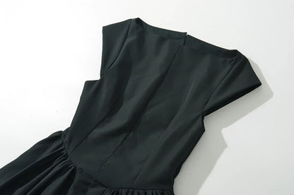 Short Sleeve Hollow Out Back Midi Dress