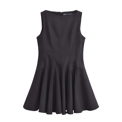 Sleeveless Pleated Summer Dress