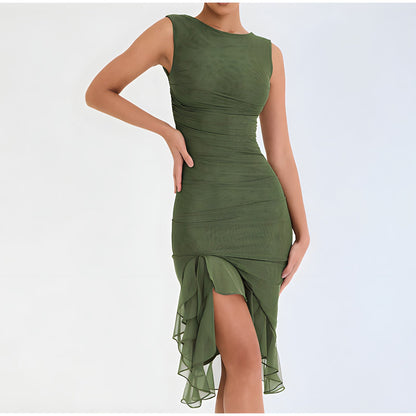 Ariana Exclusive Midi Dress with Ruffles Elevated Occasion Wear