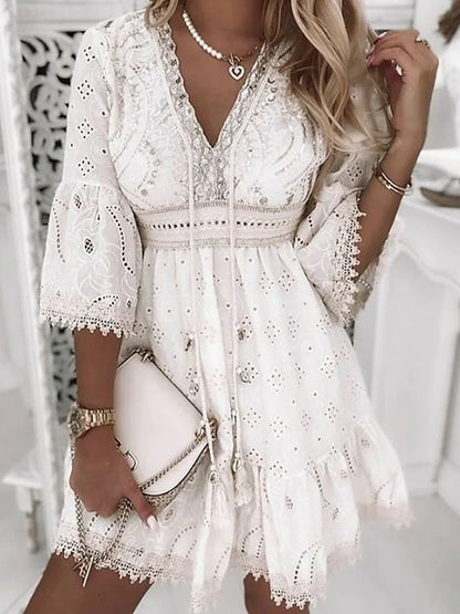 Eira Minimalist Adorable Short Dress with Sleeves Everyday Luxe Edit