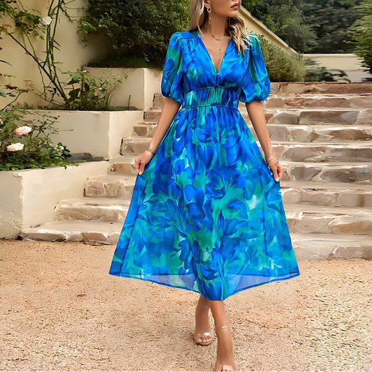 Adela Boutique V Neck Midi Dress Collection