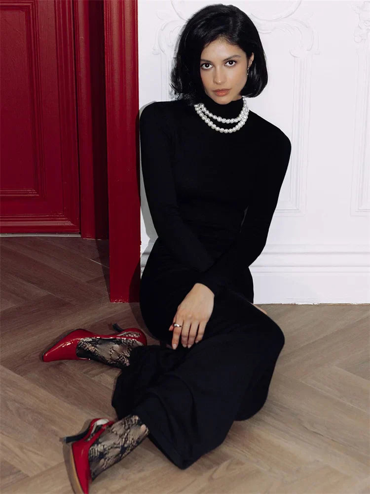 Turtleneck Maxi Dress