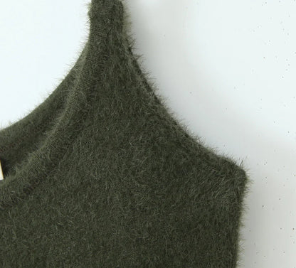 Knitted Cardigan With Camisole Dress Two - piece Set