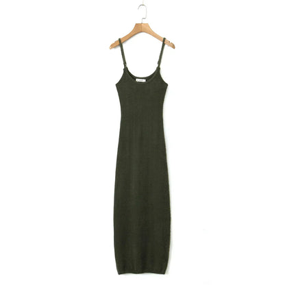 Knitted Cardigan With Camisole Dress Two - piece Set