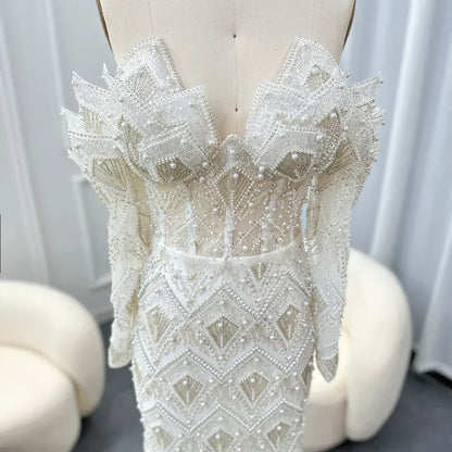 Mermaid Off - Shoulder Nude Evening Dresses for Women