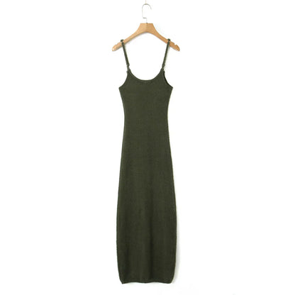 Knitted Cardigan With Camisole Dress Two - piece Set