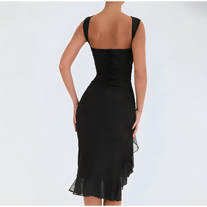 Ariana Exclusive Midi Dress with Ruffles Elevated Occasion Wear