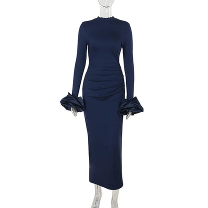 Bubble Long Sleeved Maxi Dress