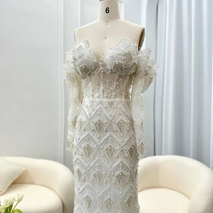Mermaid Off - Shoulder Nude Evening Dresses for Women
