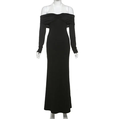 Women's Backless Halter Bandage Evening Dress