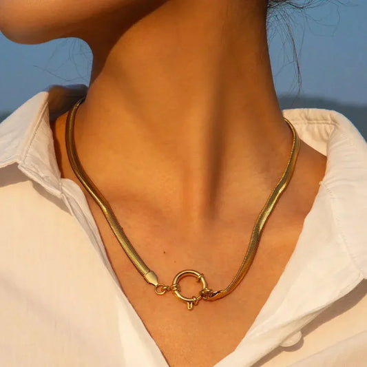 Seraphina Snake Chain Gold Necklace