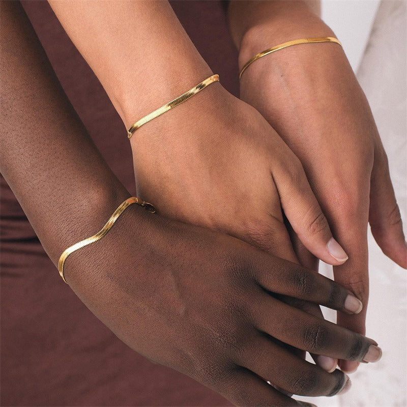 Serena Gold Herringbone Bracelet