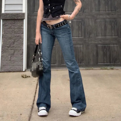 Blue Bell Bottom Bootcut Fashion Streetwear Jeans