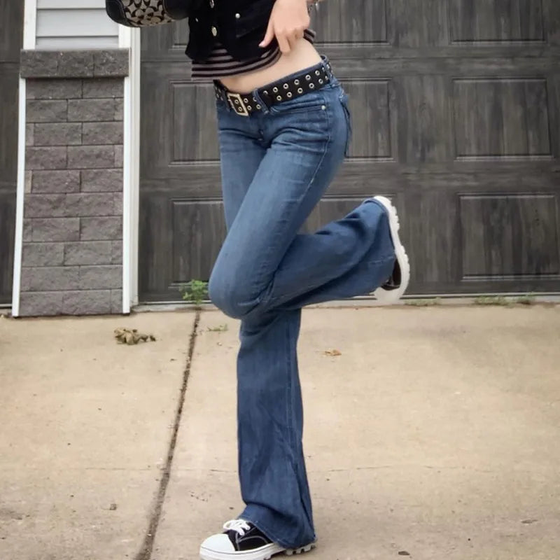 Blue Bell Bottom Bootcut Fashion Streetwear Jeans