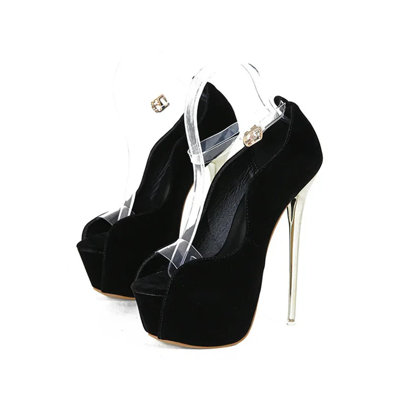 Luxury  Peep Toe 6cm Platform Super Thin High Heel High Heel