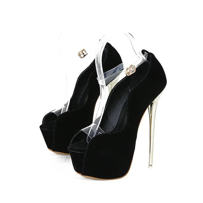 Luxury  Peep Toe 6cm Platform Super Thin High Heel High Heel