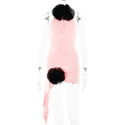 V neck Halter TightTemperamental All Match Backless Dress