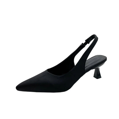 Hot Sale Slip-on Fashion Office Career  Pointed Toe Cap Sandals Low Heel Pumps