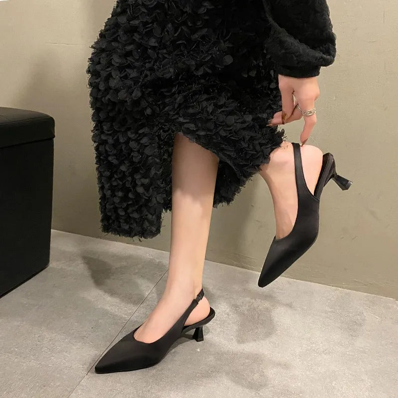 Fashion Slip-on Summer Solid Office Career  Pointed Toe Low Heel Pumps