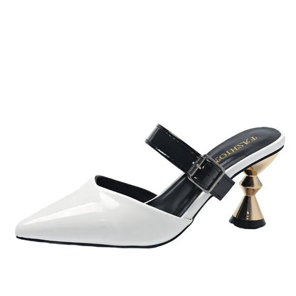 Size 35-43  Pointed Closed Toe Summer Women's Casual Mules Low Heel Pumps