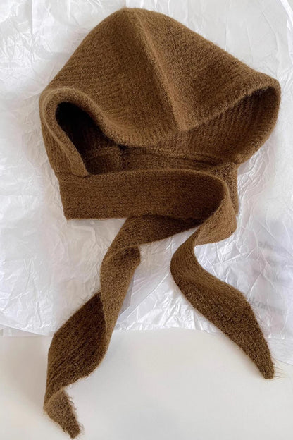 Solid Color Knitted Scarf Hat